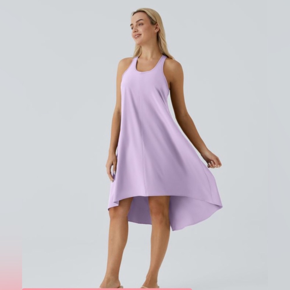 HALARA Raceback Side Pocket High Low Flowy Dress